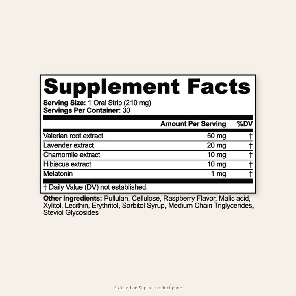 Happy Girl Vitamins Sleep — Supplement Facts